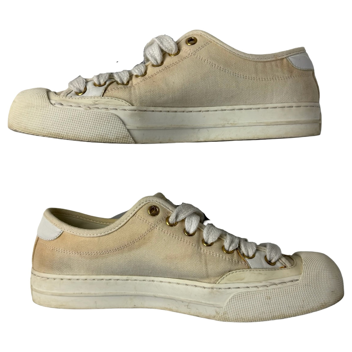 Gucci Canvas Low Top Sneakers White (Used)