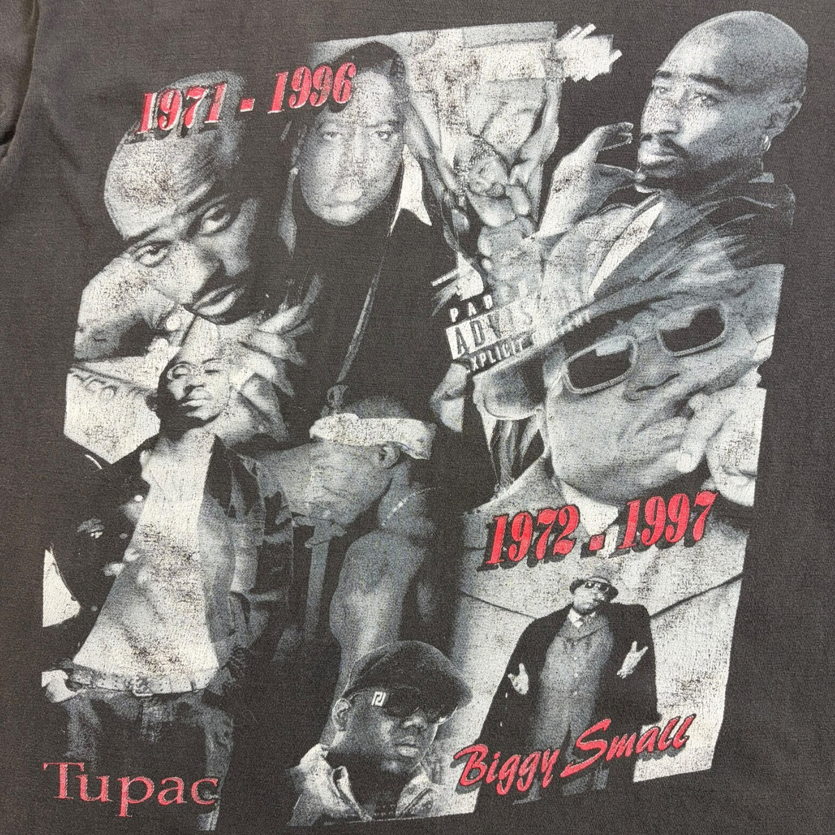 Vintage 90’s Top Artists Biggie Tupac T-Shirt Black