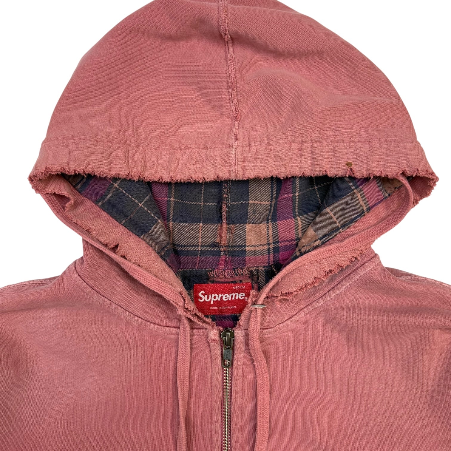 Supreme Bleached Zip Up Sweater Rose