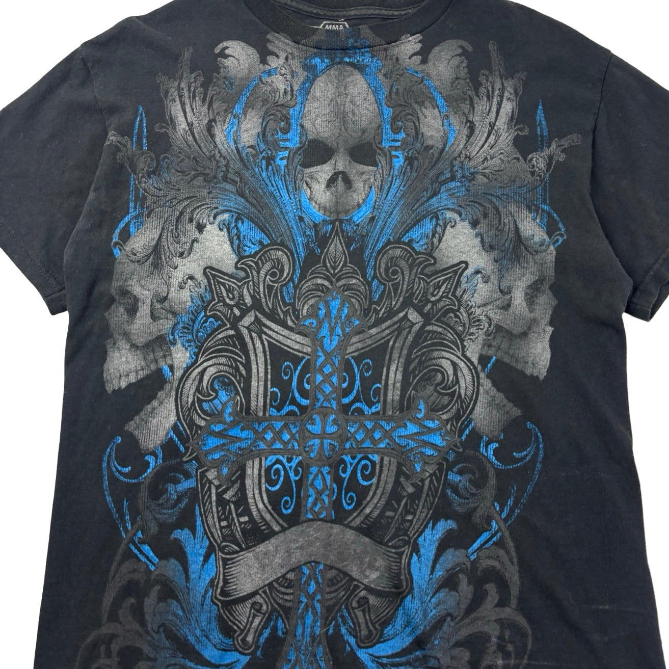 Cyber Y2K MMA Elite Blue Skull T-Shirt