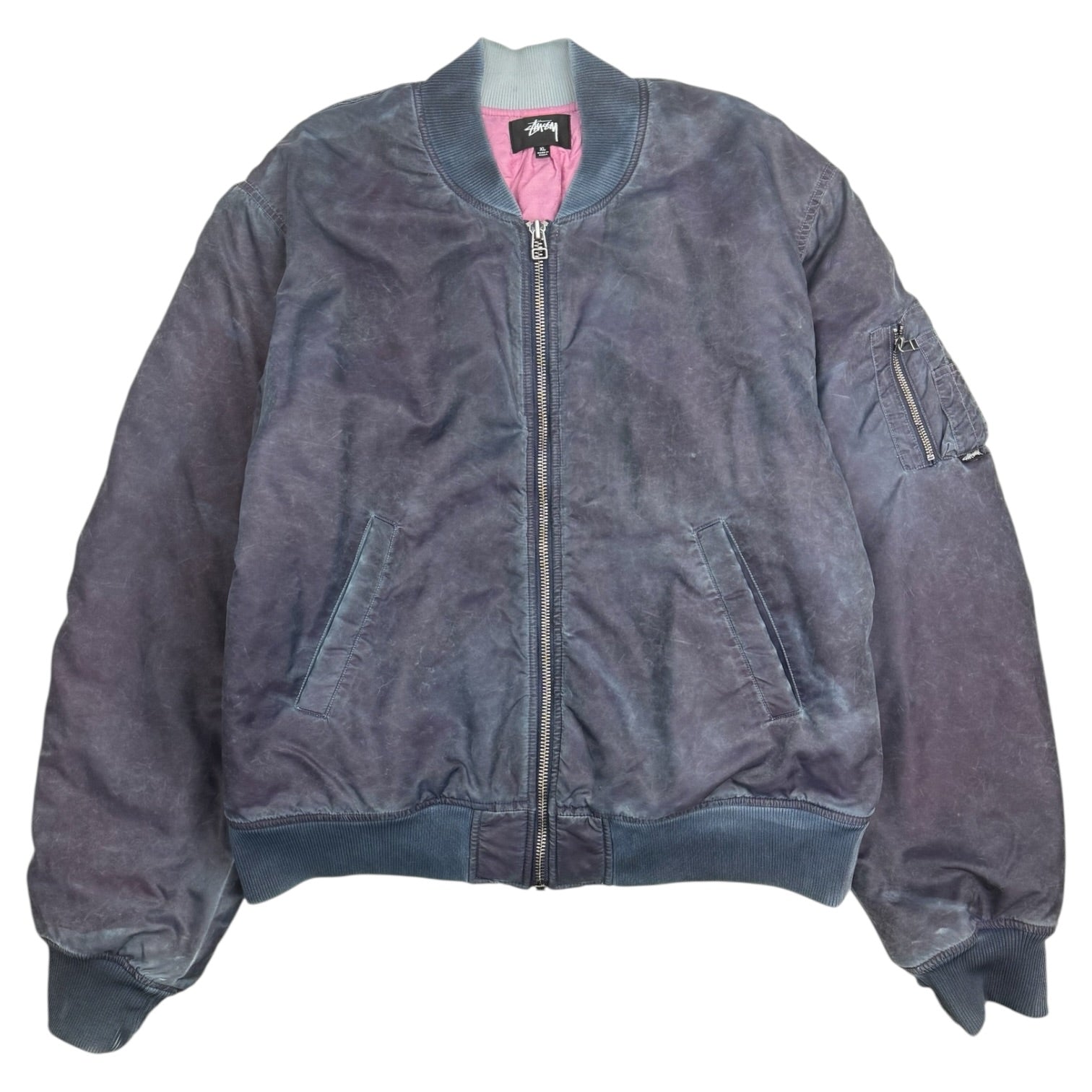 Stussy Dyed Nylon Bomber Jacket Navy