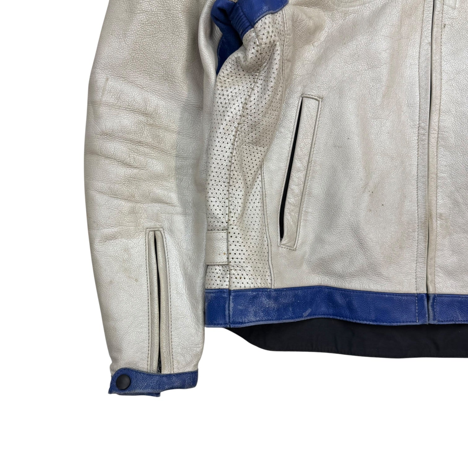 Vintage Alpinestars Leather Racing Jacket Blue/White