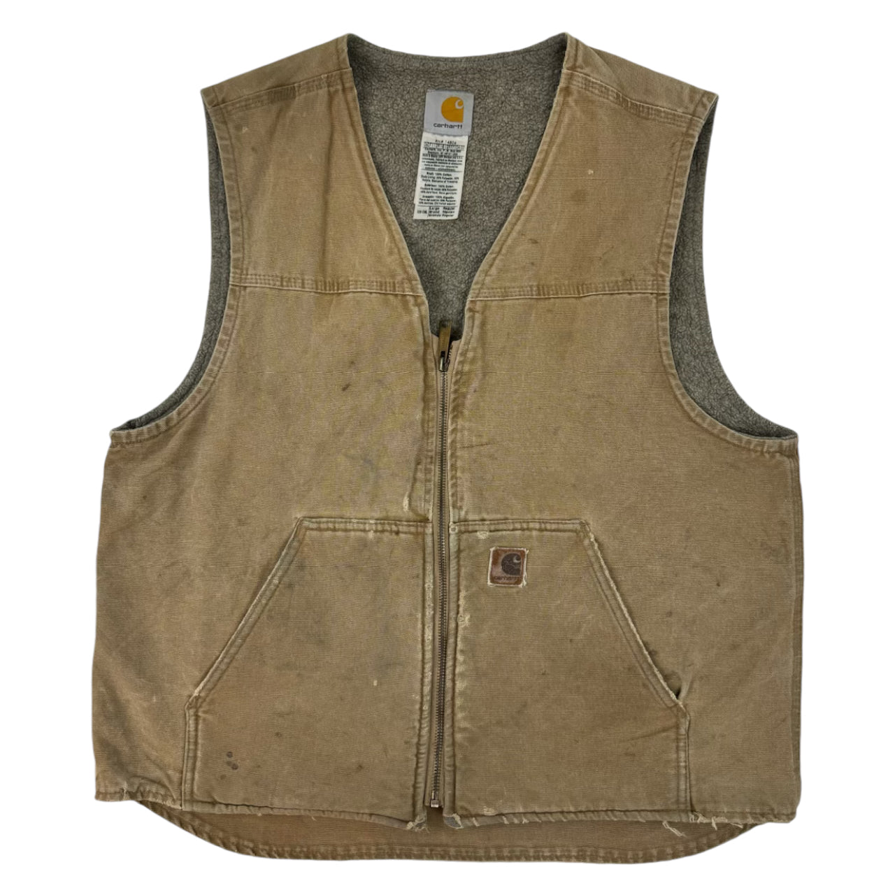 Vintage Carhartt Fleece Lined Vest Tan