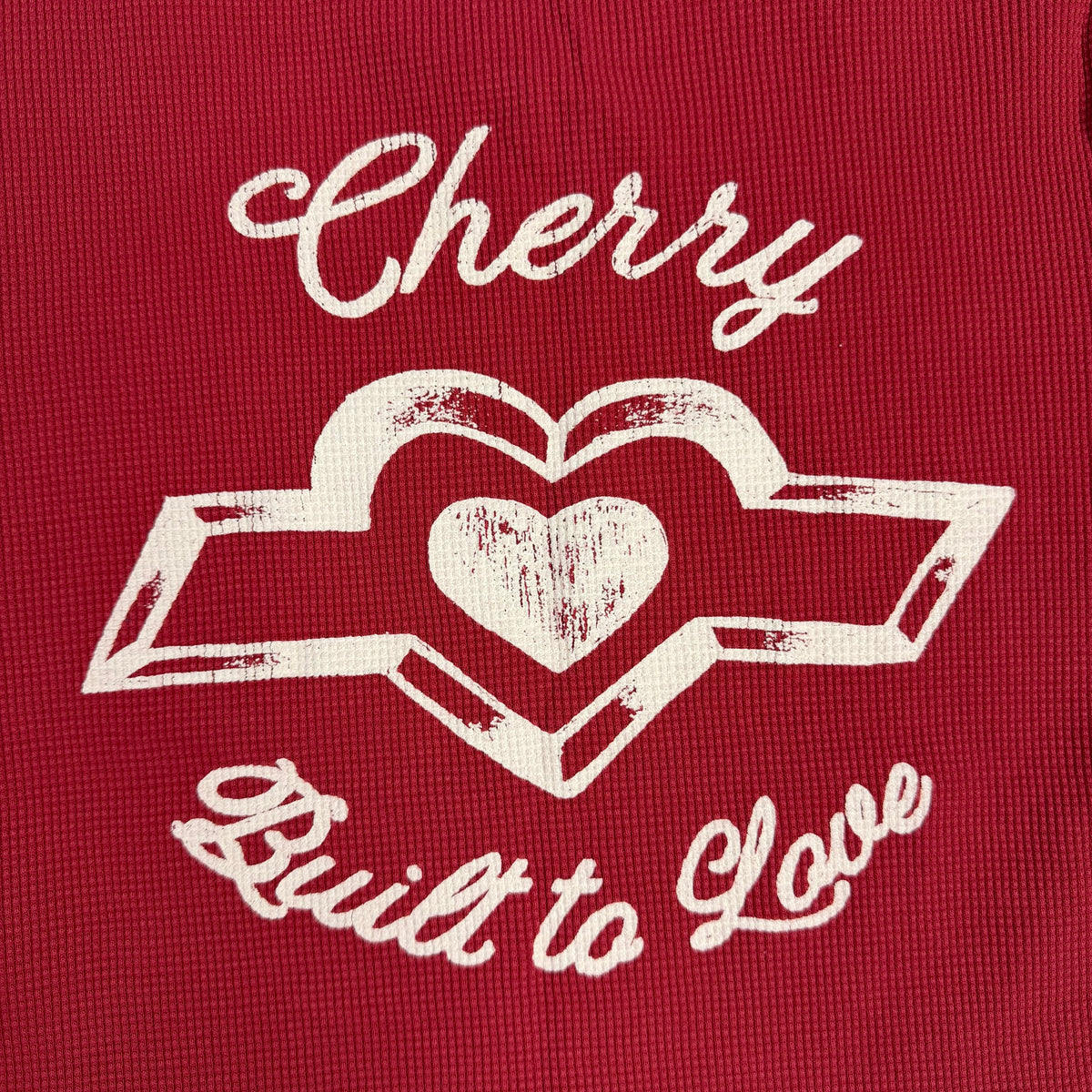 (W) Cherry LA Built To Love Waffle Knit Baby Tee Red