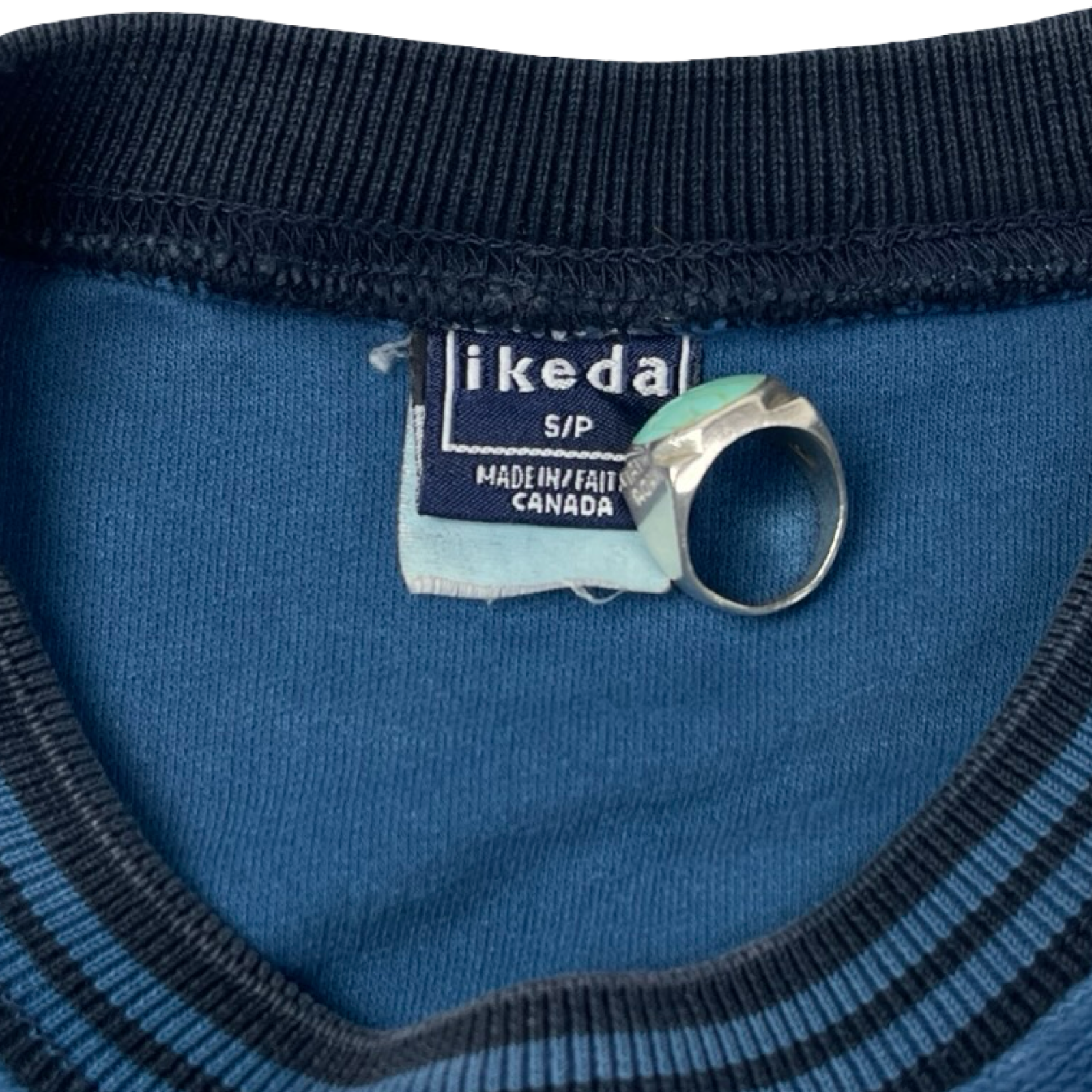 Vintage Ikeda Spellout Terry Crewneck Blue