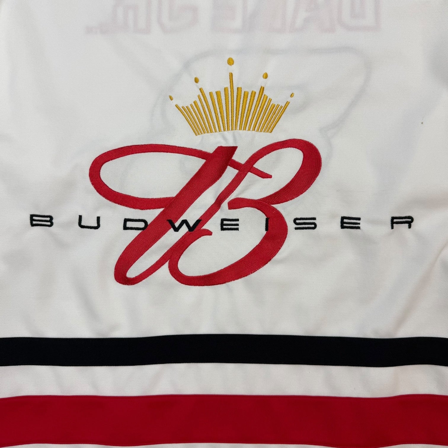 Vintage Budweiser Dale Earnhardt Jr L/S Jersey White/Red