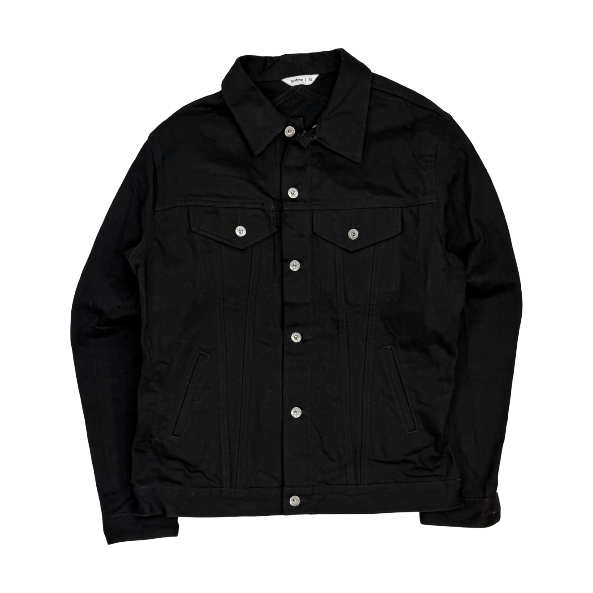 3Sixteen Shadow Selvedge Denim Trucker Jacket Black