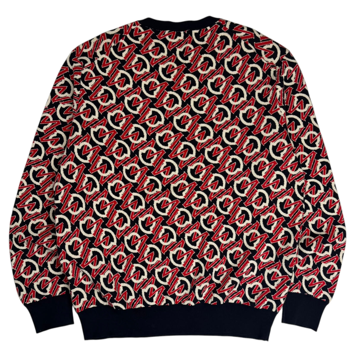 Moncler Jacquard Logo Crewneck Jumper Red