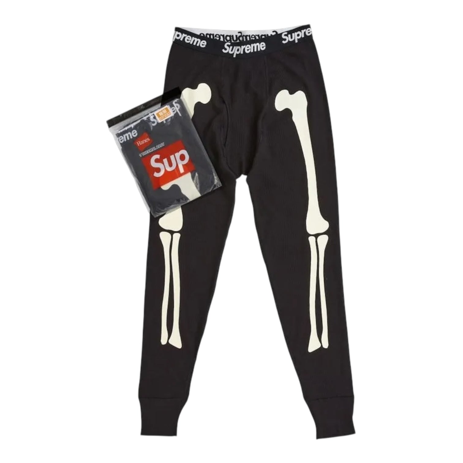 Supreme x Hanes Bones Thermal Pant Black