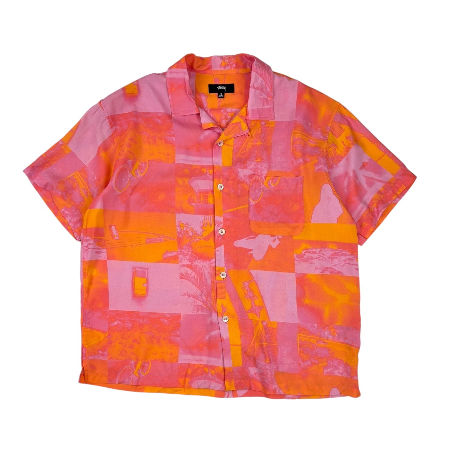 Stussy Photo Film Button Up Shirt Pink