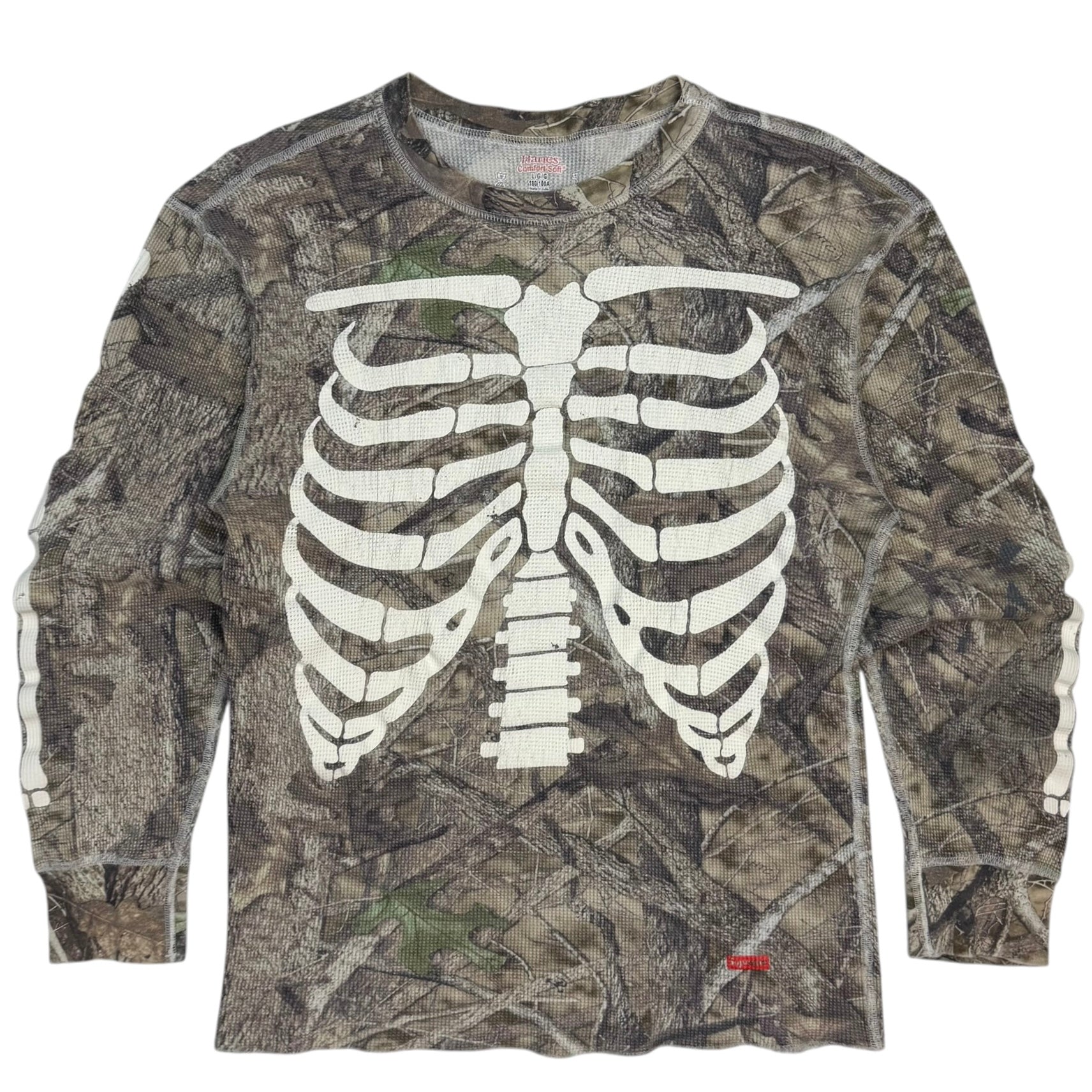 Supreme Hanes Bones Thermal Crew Woodland Camo