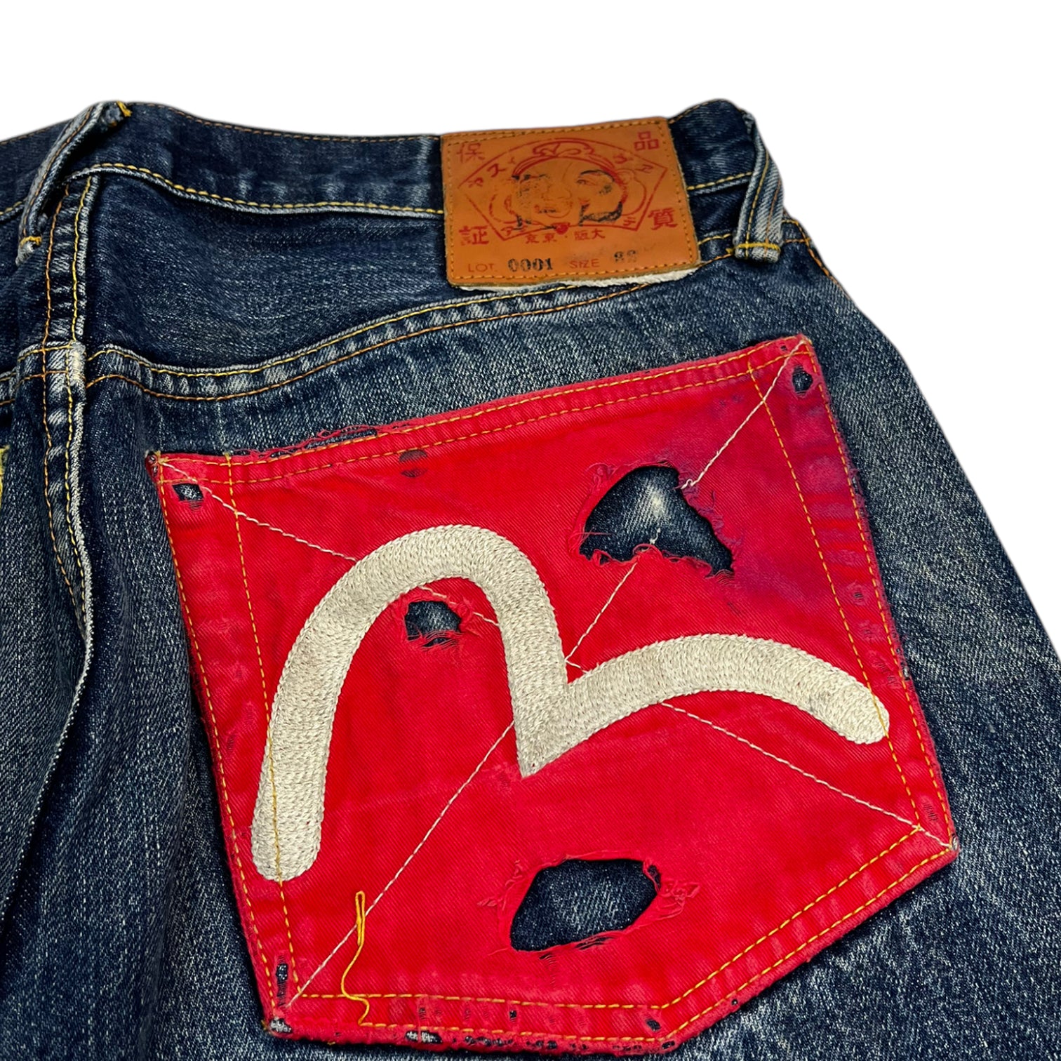 Vintage Y2K Evisu Distressed Denim Jeans