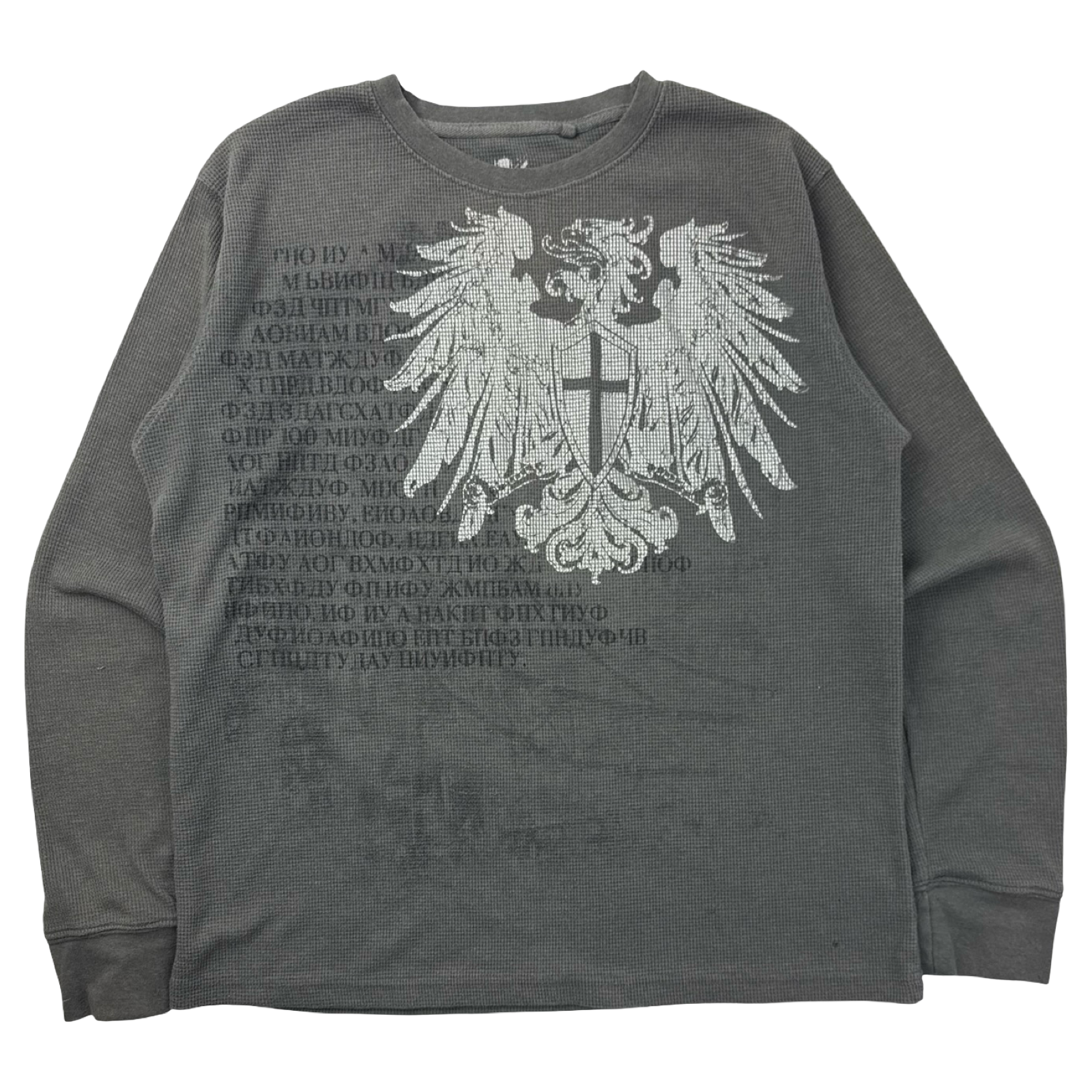 Y2K Cyber Thermal Goth Longsleeve Shirt Grey