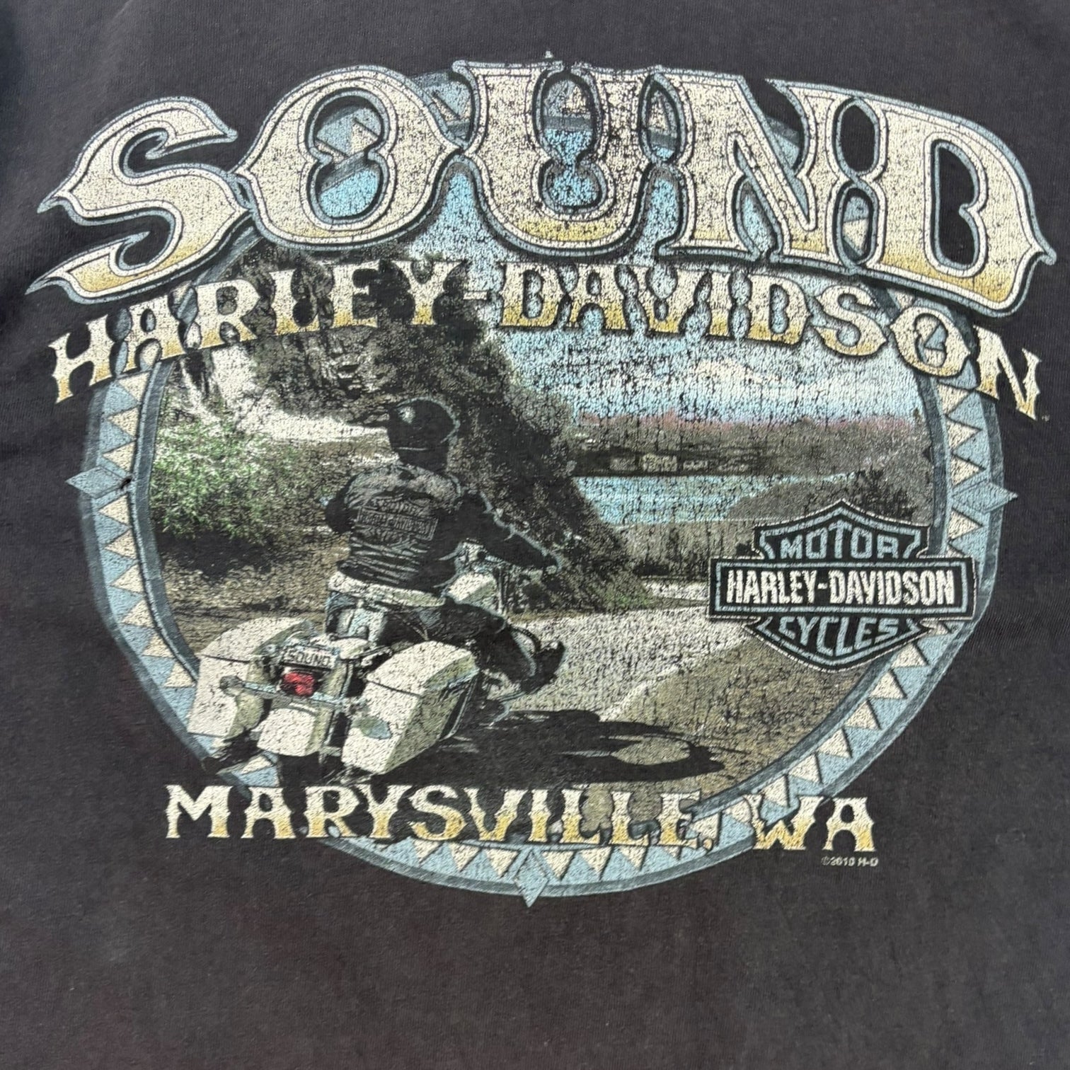 Vintage 2010 Harley Davidson Marysville Washington T-Shirt Black