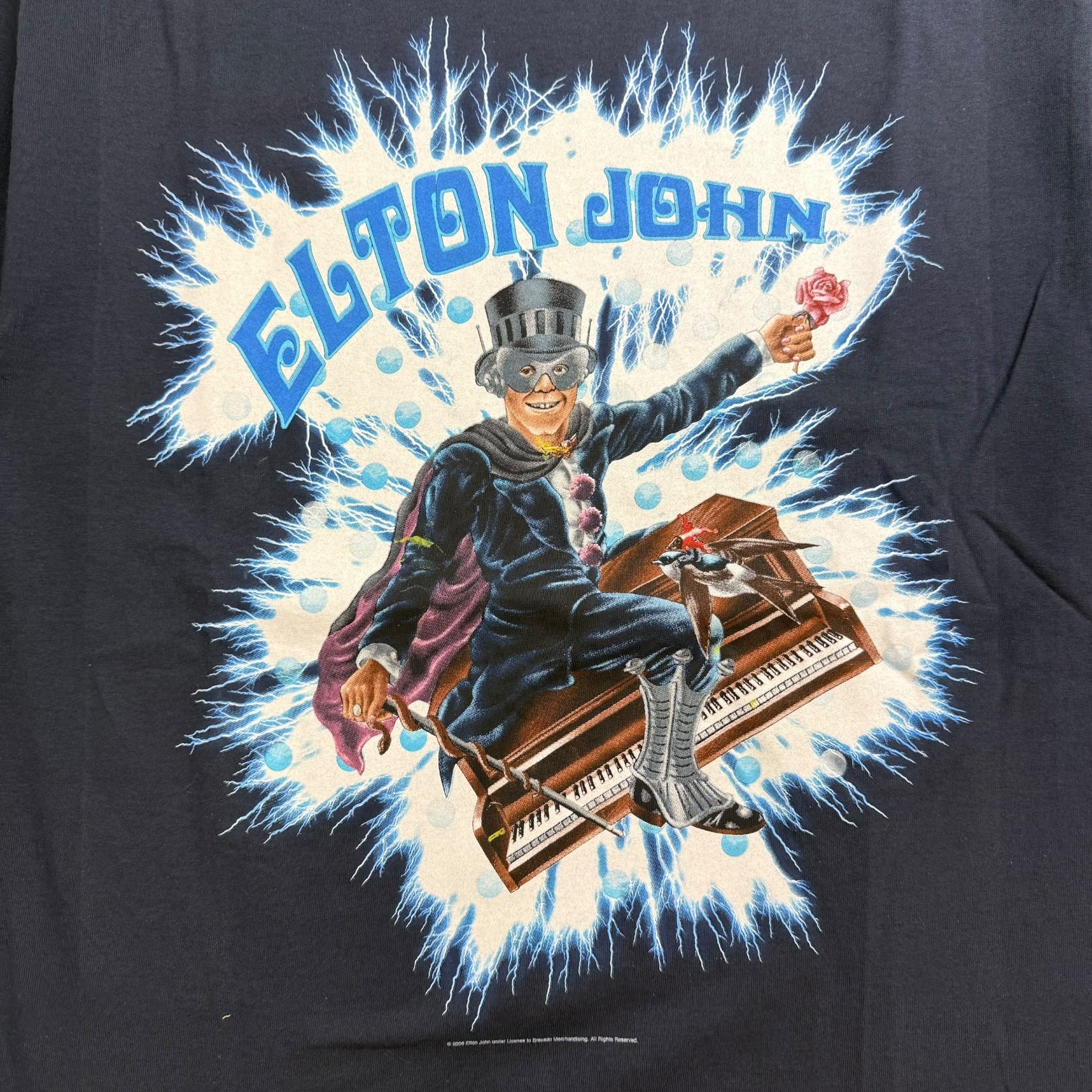 2006 Elton John Piano Tee Navy Blue