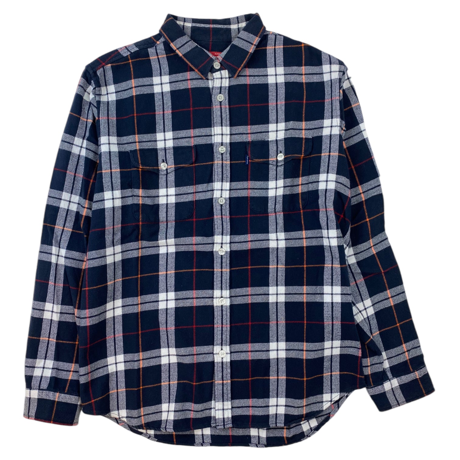 Supreme Checkered Flannel Shirt Navy