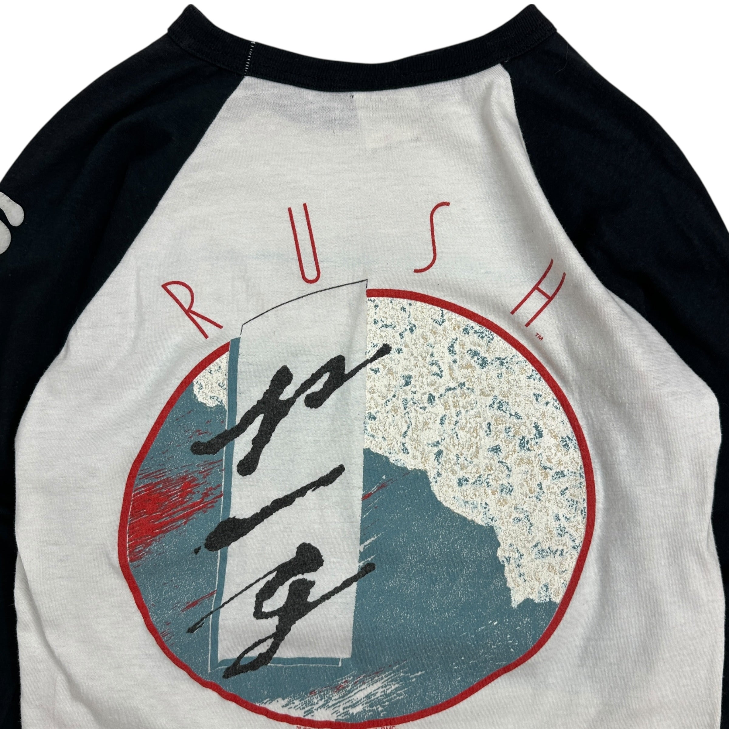 1984 Rush Grace Under Pressure Baseball Tee Black/White