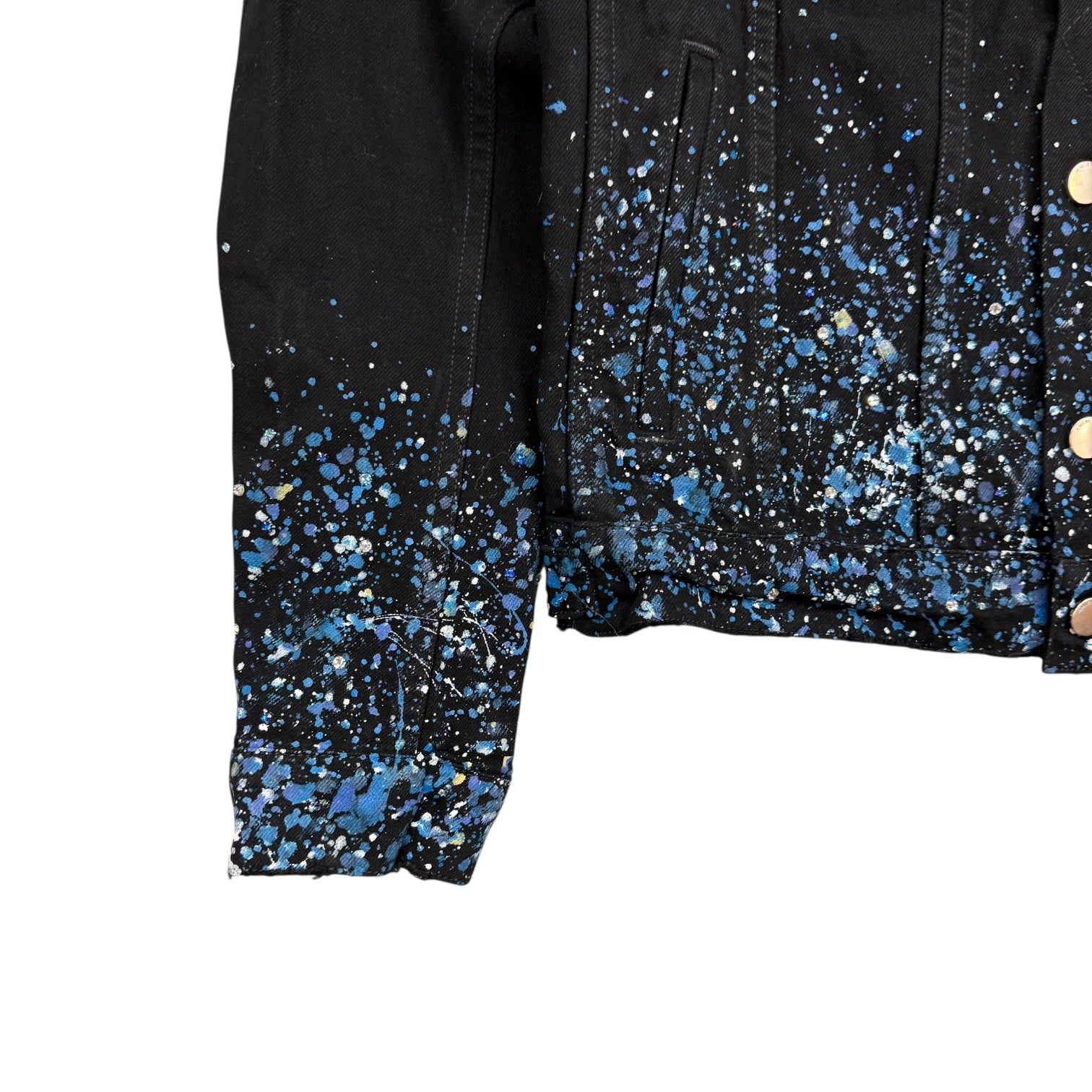 Amiri Crystal Painter Trucker Jacket Black