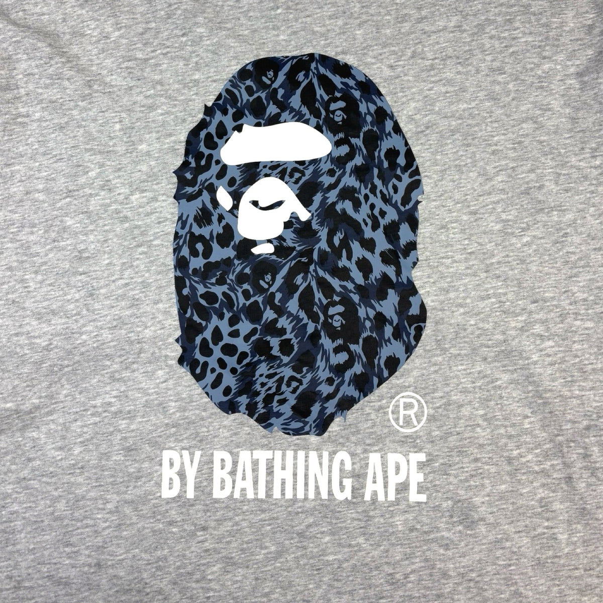 BAPE Wild Leopard Pattern Ape Head L/S Shirt Grey