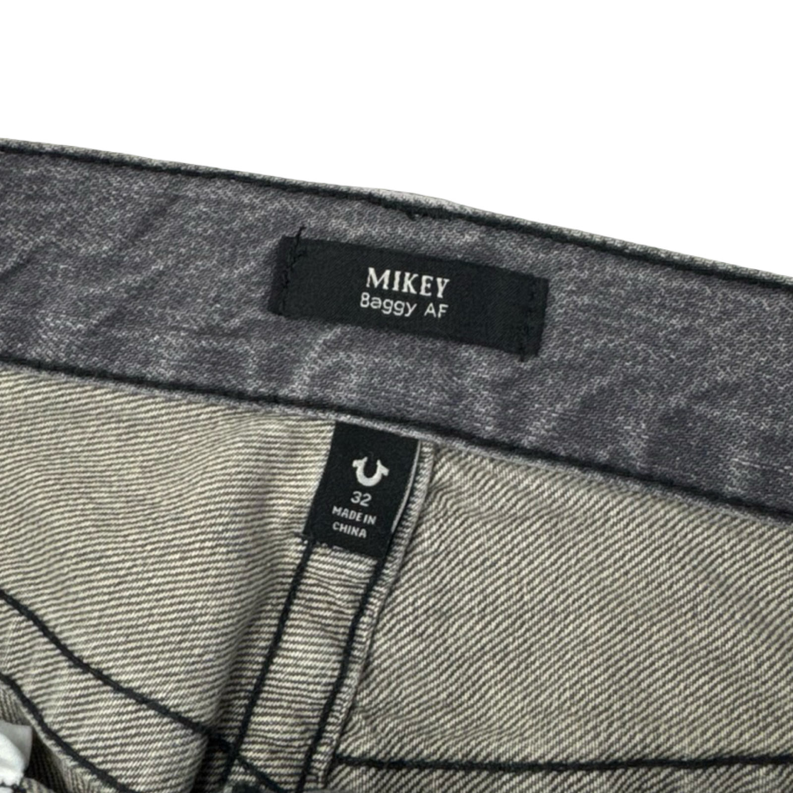 True Religion ‘Mickey’ Baggy AF Denim Bottoms Grey
