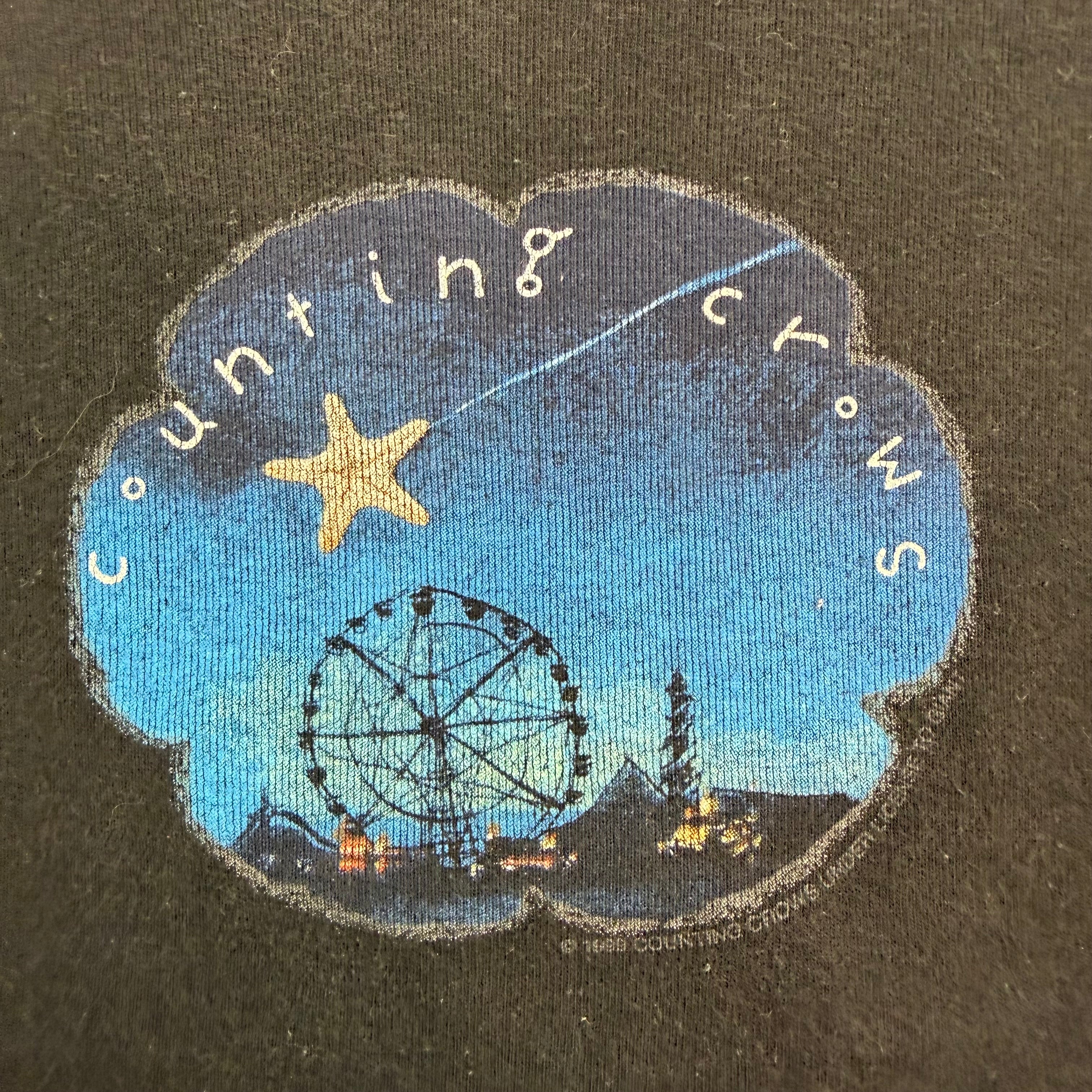 (W) 1999 Counting Crows Night Sky Baby Tee Black