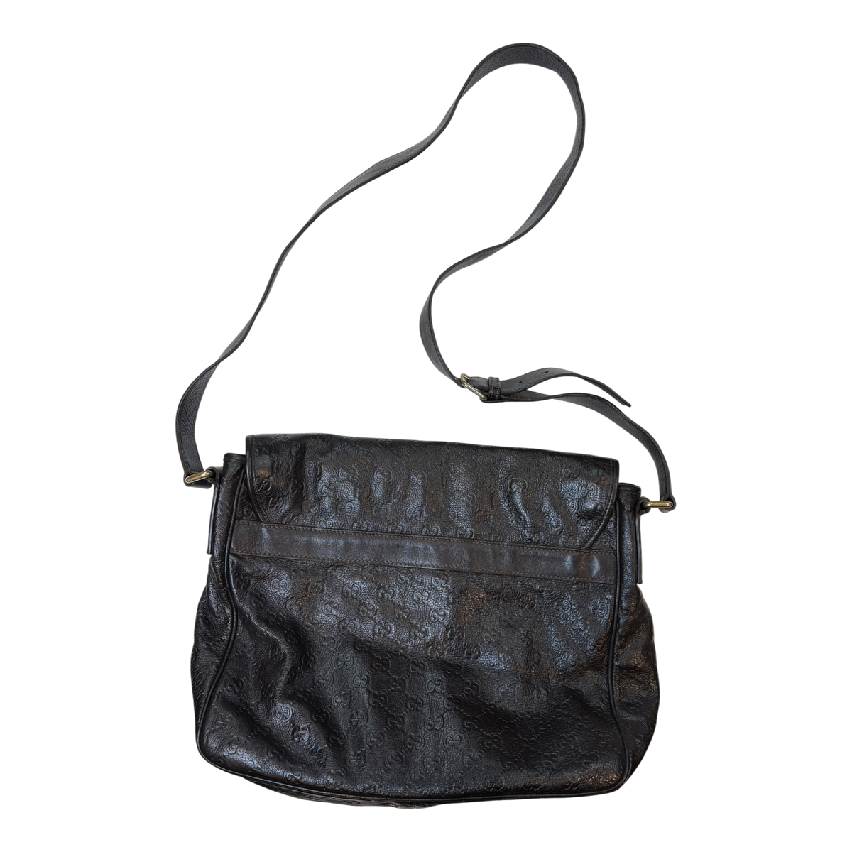 Gucci Guccissima Leather Messenger Shoulder Bag Brown