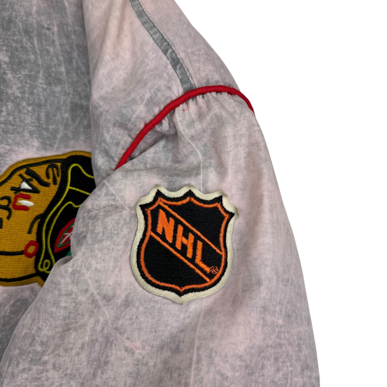 Vintage Starter Chicago Blackhawks Acid Wash Jacket Grey