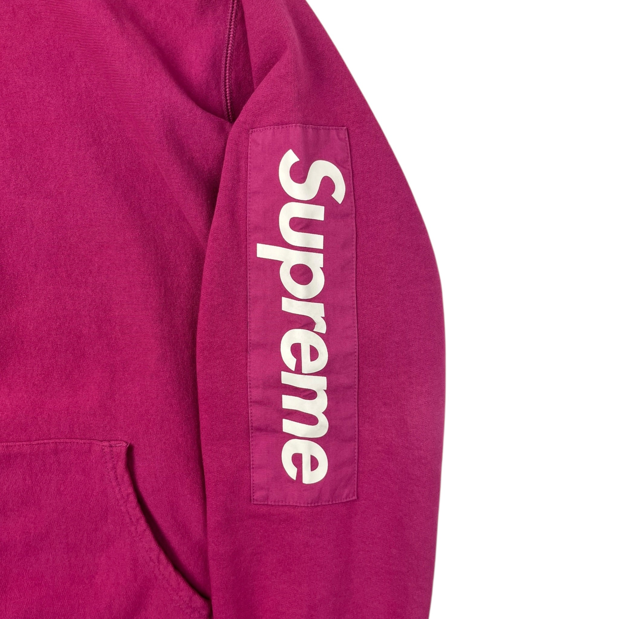 Supreme Sleeve Patch Box Logo Hoodie Magenta