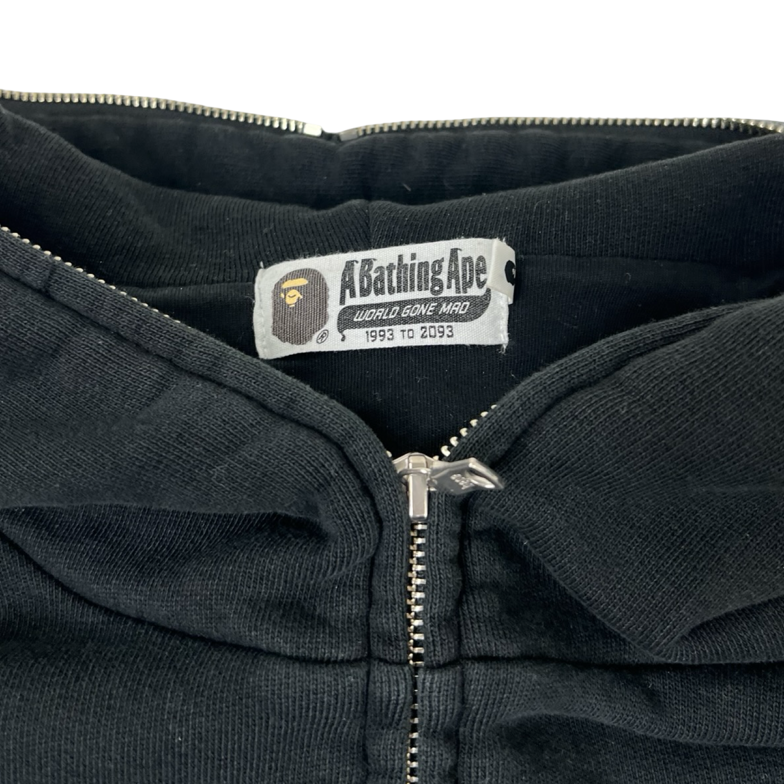A Bathing Ape Skeleton Shark Heavy Washed Cropped Fit Full Zip Hoodie