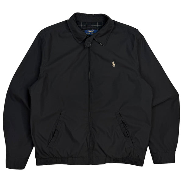 Vintage Polo Ralph Lauren Plaid Lined Harrington Jacket Black