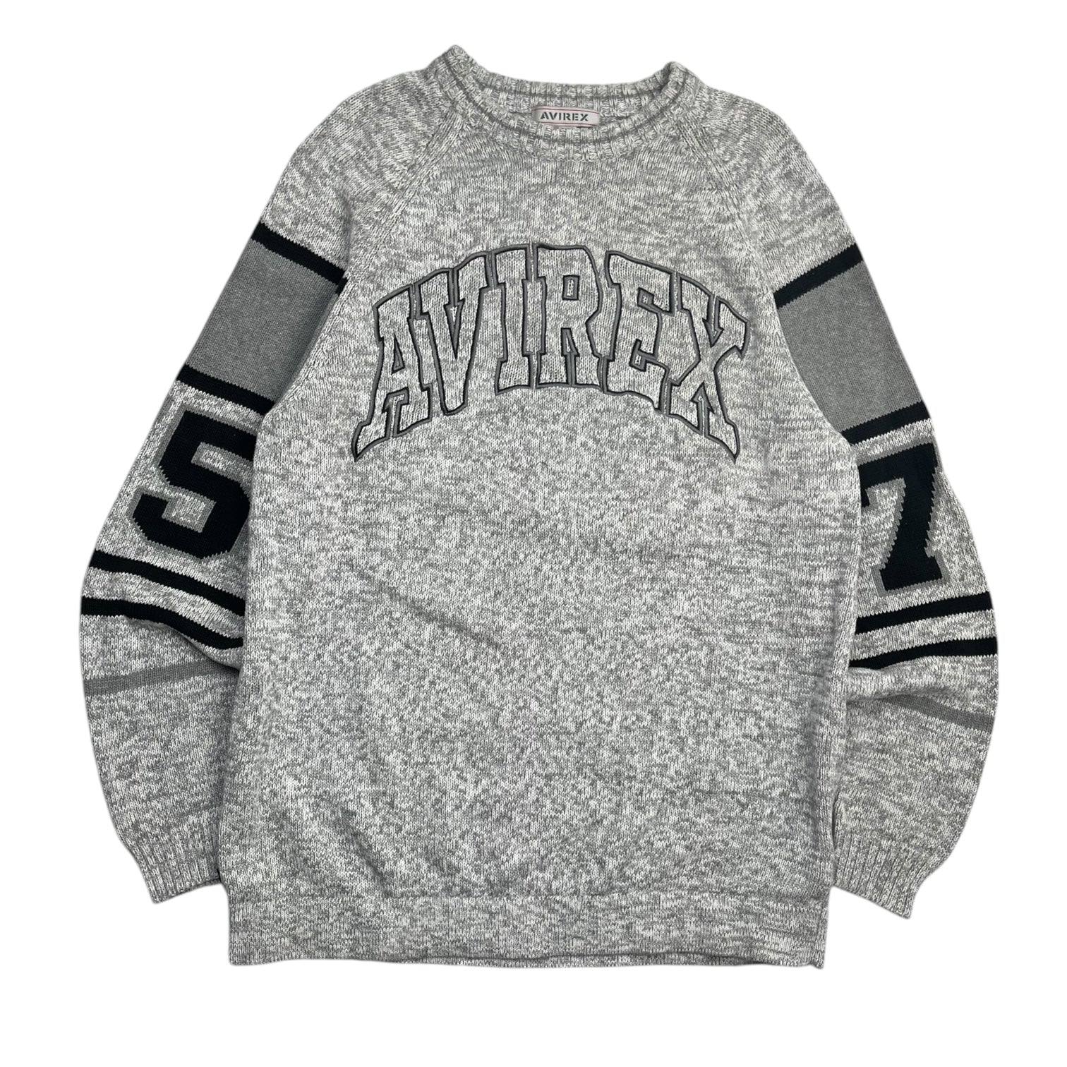 Vintage Y2K Avirex Knit Jumper Grey