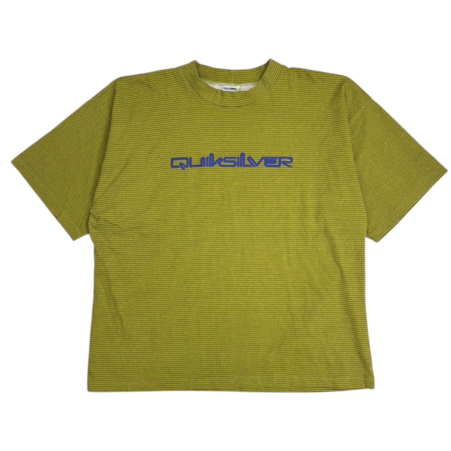 Vintage Quiksilver Striped T-Shirt Green