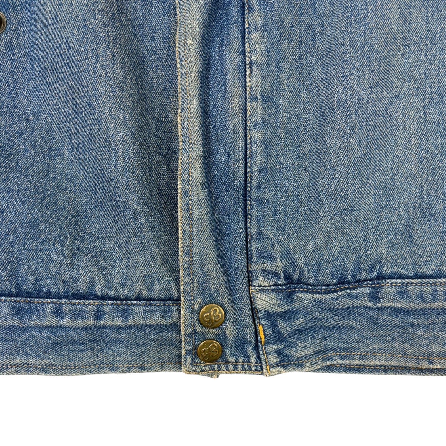 Vintage Eddie Bauer Washed Denim Bomber Jacket Blue
