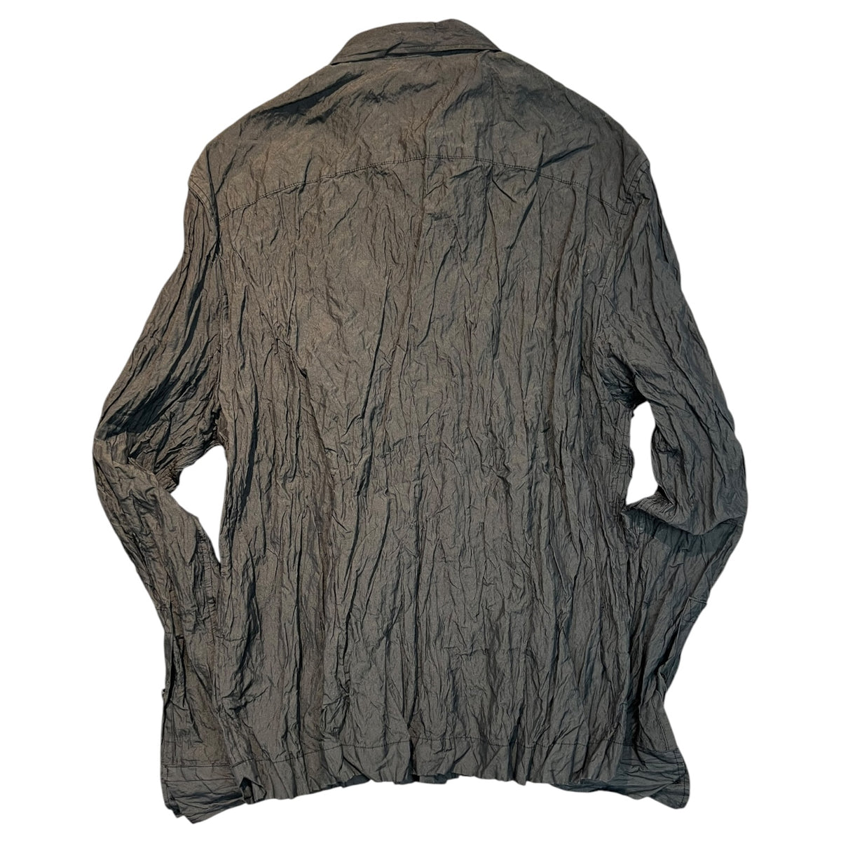 Bottega Veneta Crinkle Button Up Short Charcoal