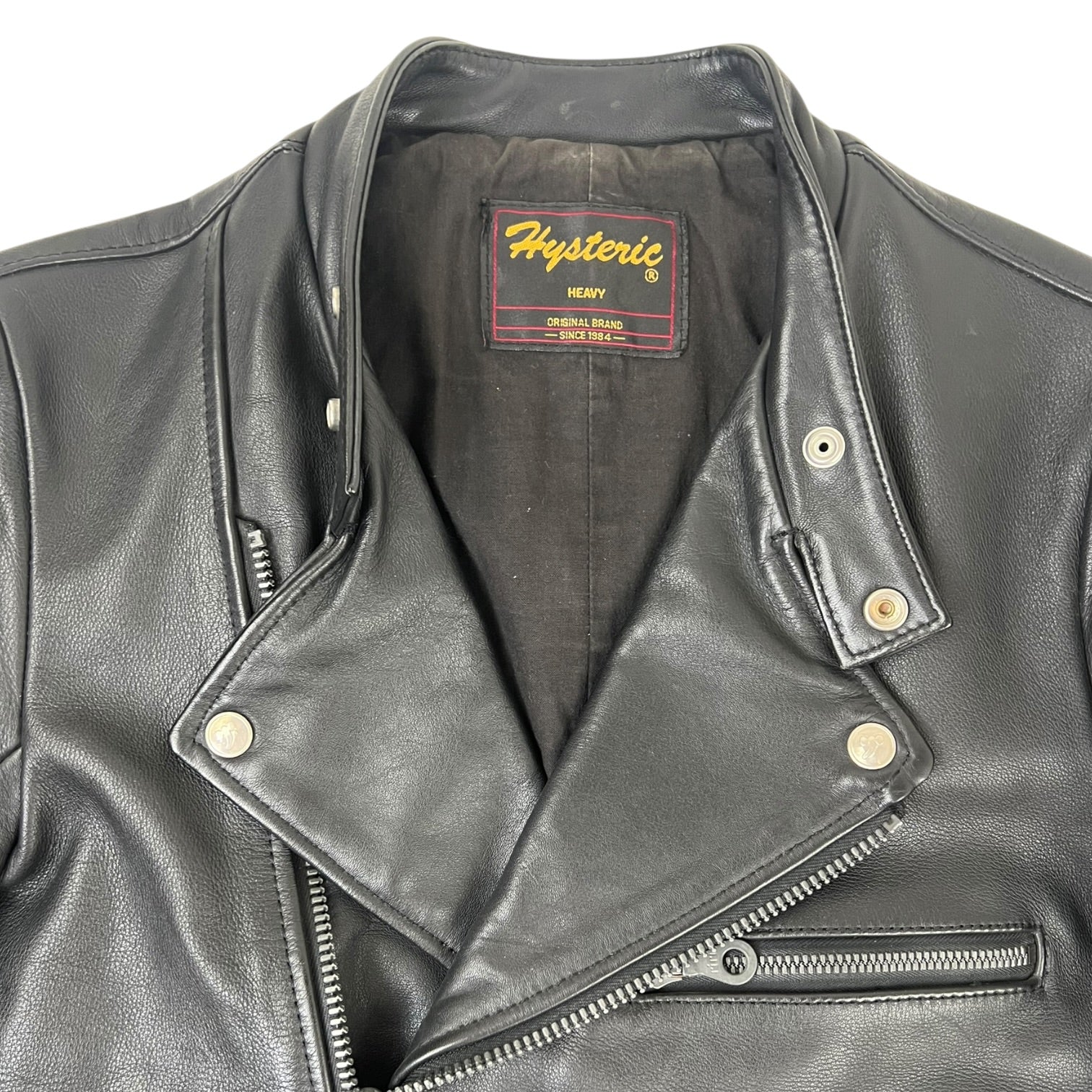 Vintage Hysteric Glamour Heavy Double Riders Leather Jacket Black