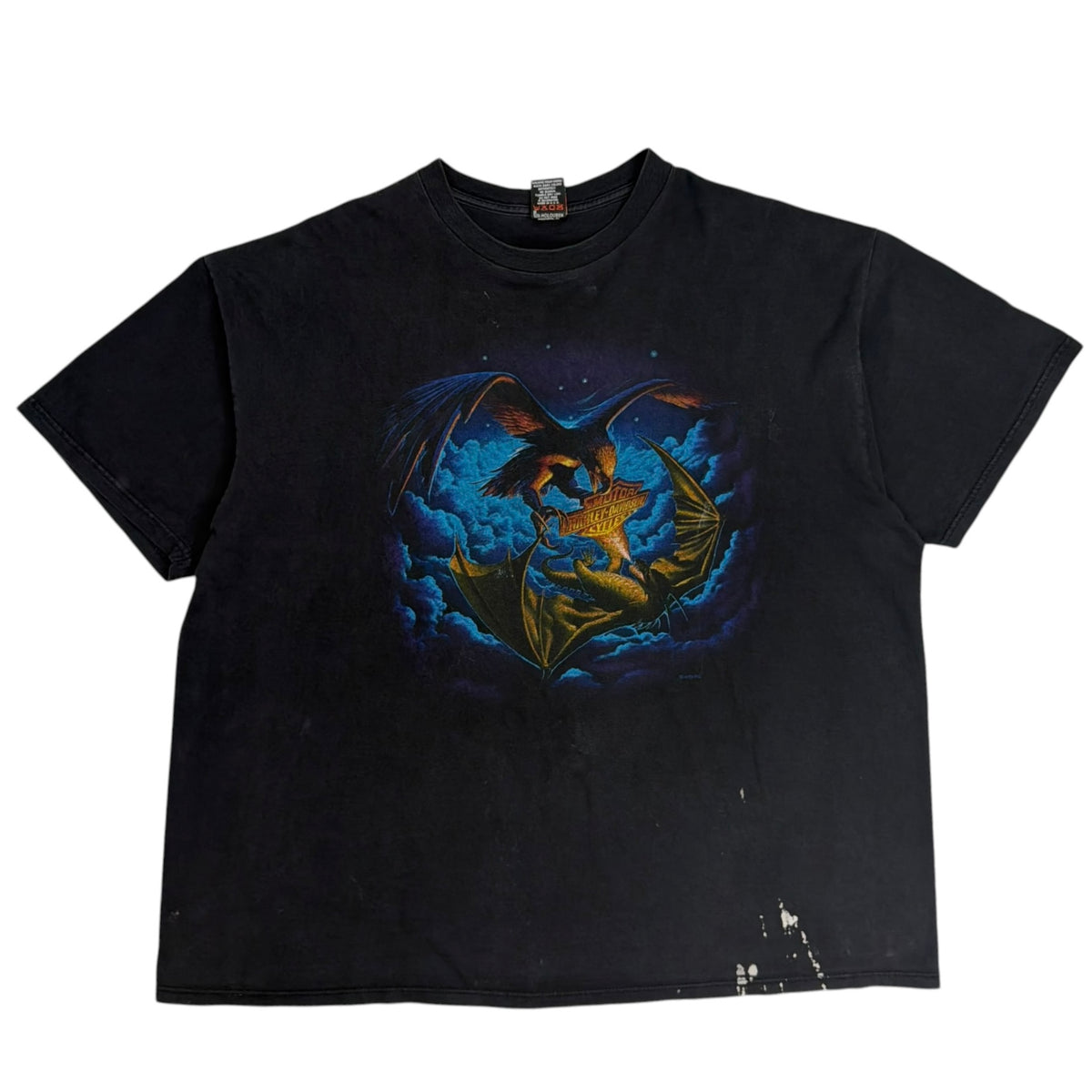 1995 Harley Davidson Dragon Vs Eagle Kamloops Tee Black