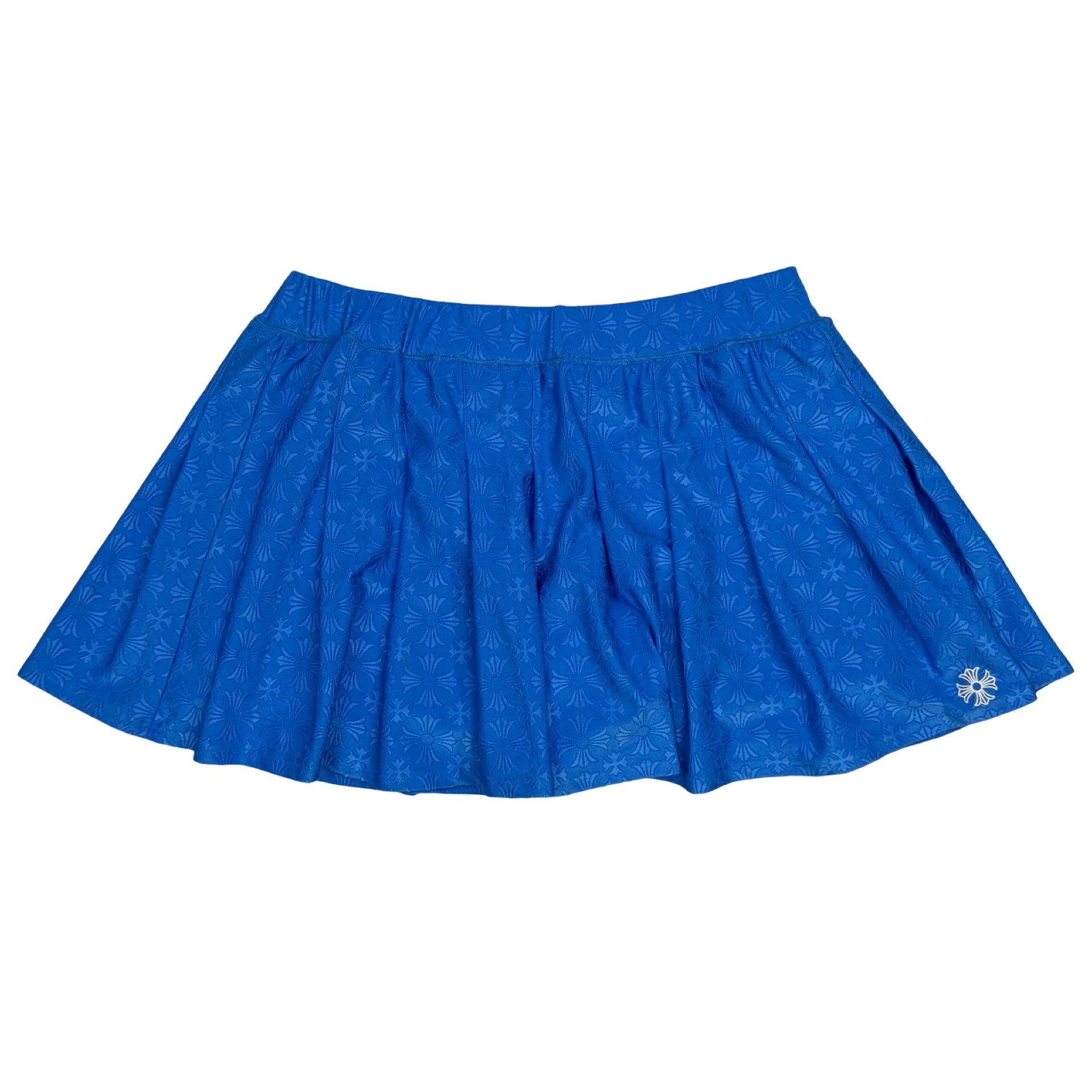 (W) Chrome Hearts Cross Pattern Horseshoe Tennis Skirt Blue