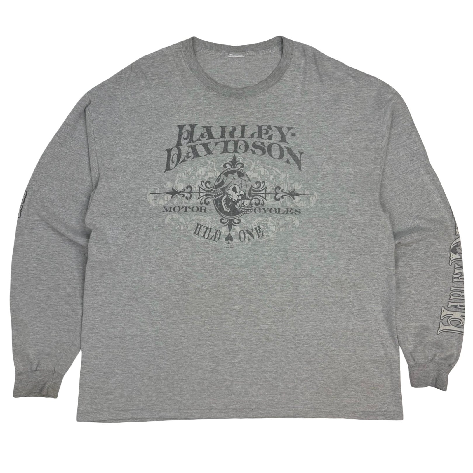 Vintage Harley Davidson Home Of The Calgary Stampede Longsleeve Grey