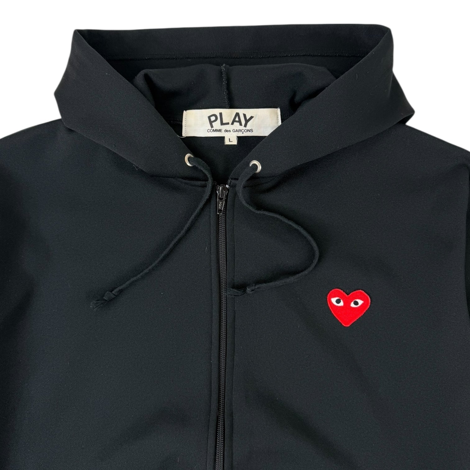 Comme des Garçons Play Heart-Patch Zip-Up Hoodie Black