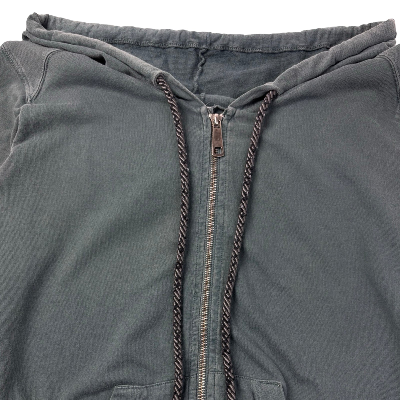 (W) Vintage Y2K Diesel Blue Panther Tour Souvenir Cropped Full-Zip Hoodie Teal