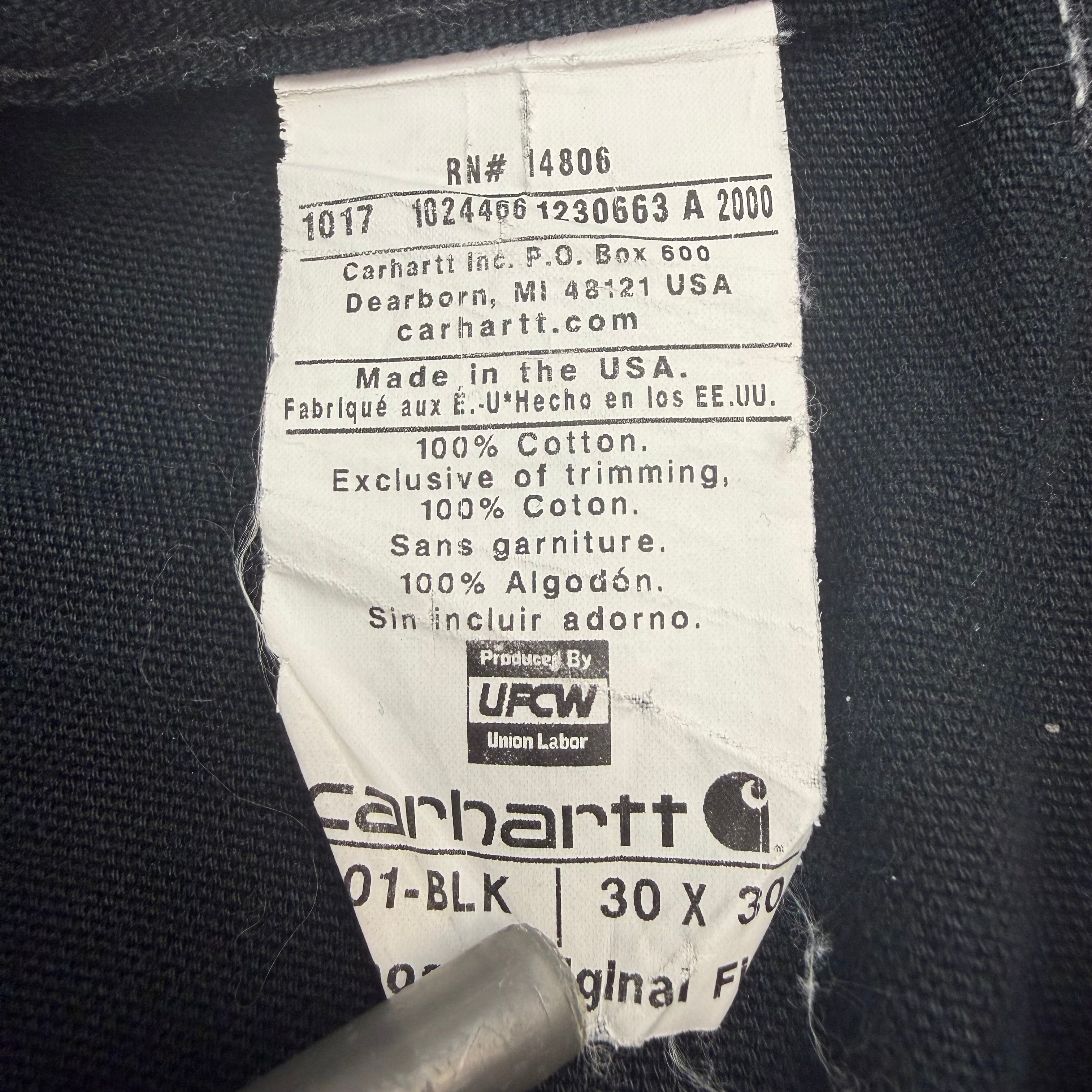 Vintage Carhartt Double Knee Pants Black