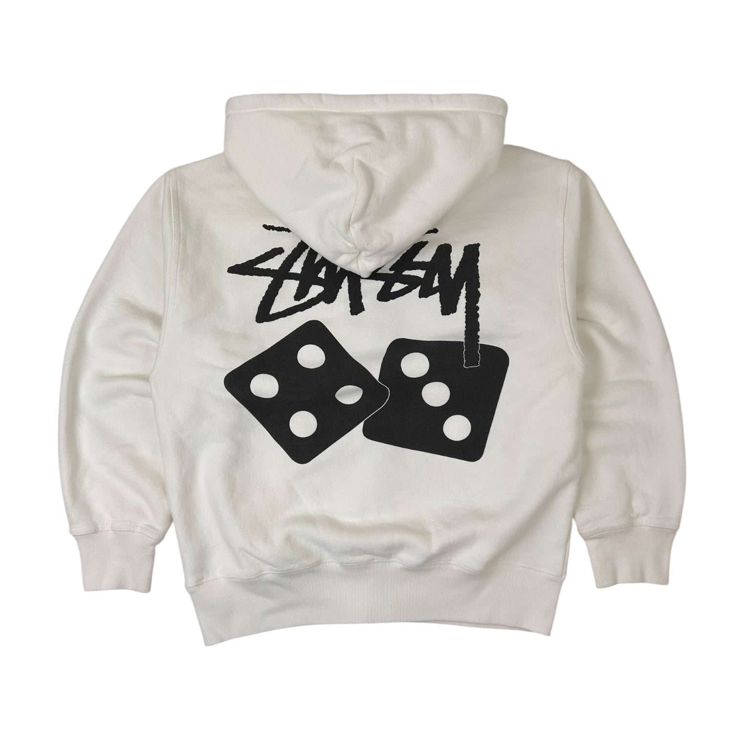 Stussy Dice Zip Up Hoodie White