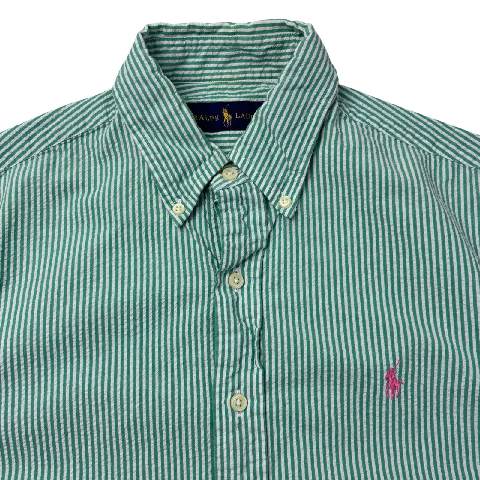Vintage Polo Ralph Lauren Striped Seersucker Button Up