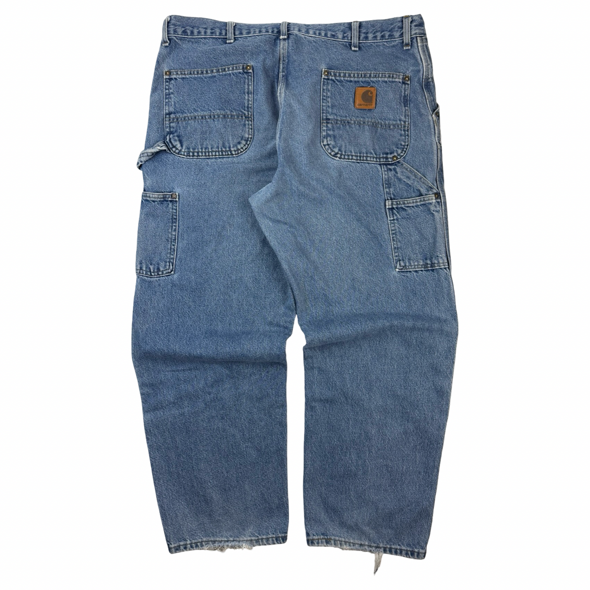 Vintage Carhartt Denim Double Knee Bottoms Faded Blue
