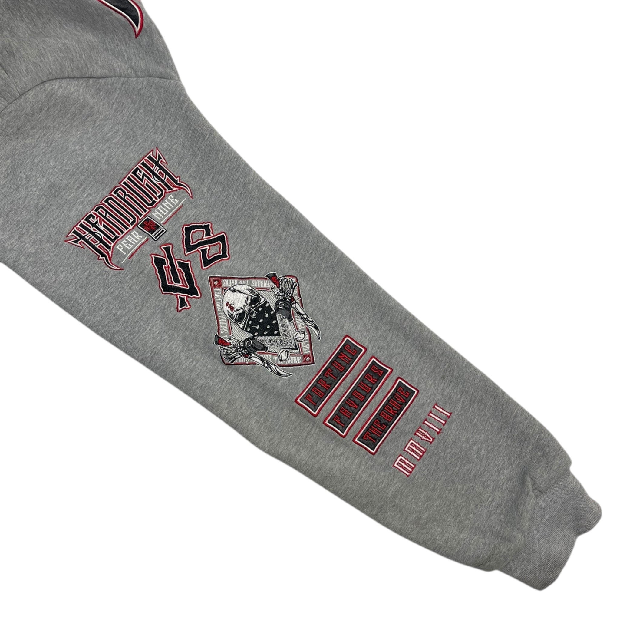 Y2K Headrush Embroidered Biker Zip Up Hoodie