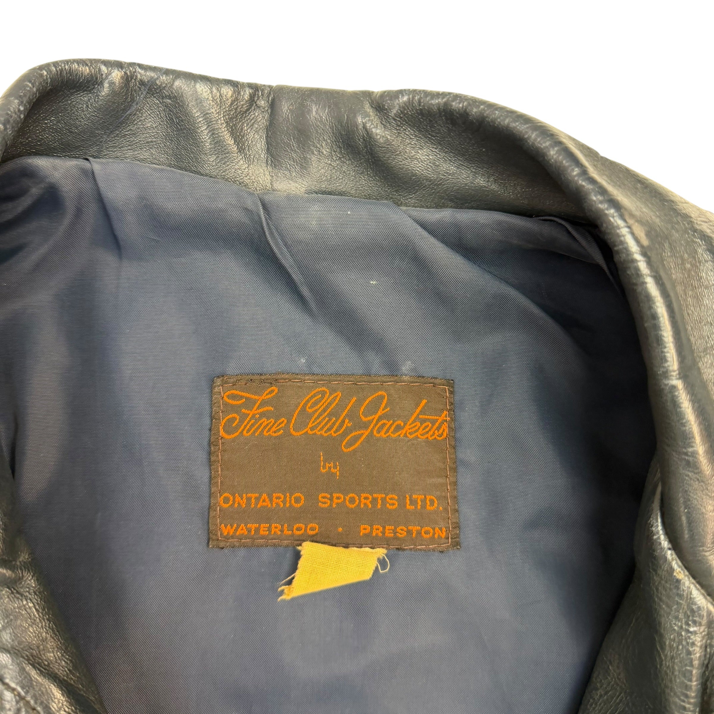 Vintage University of Waterloo Leather Jacket Black