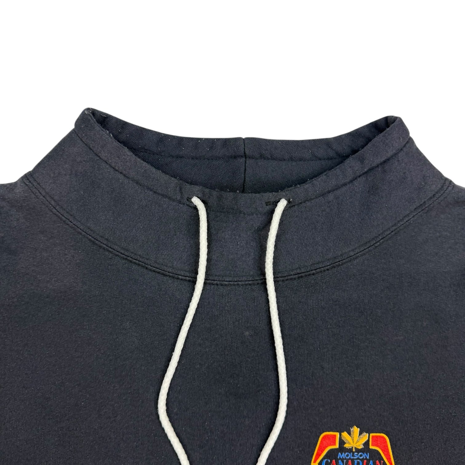 Vintage Molson Canadian Hockey ‘The Last Defence’ Goalie Mask Crewneck Faded Black