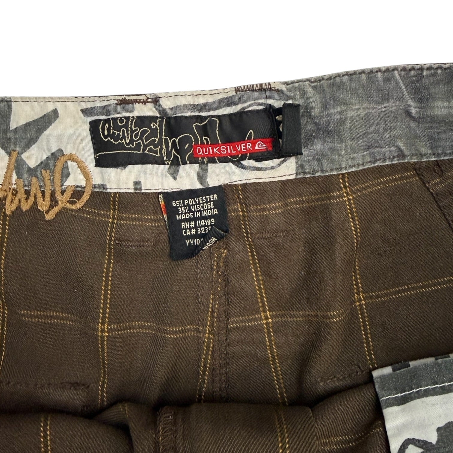 Vintage Y2K Quicksilver Checkered Short Brown
