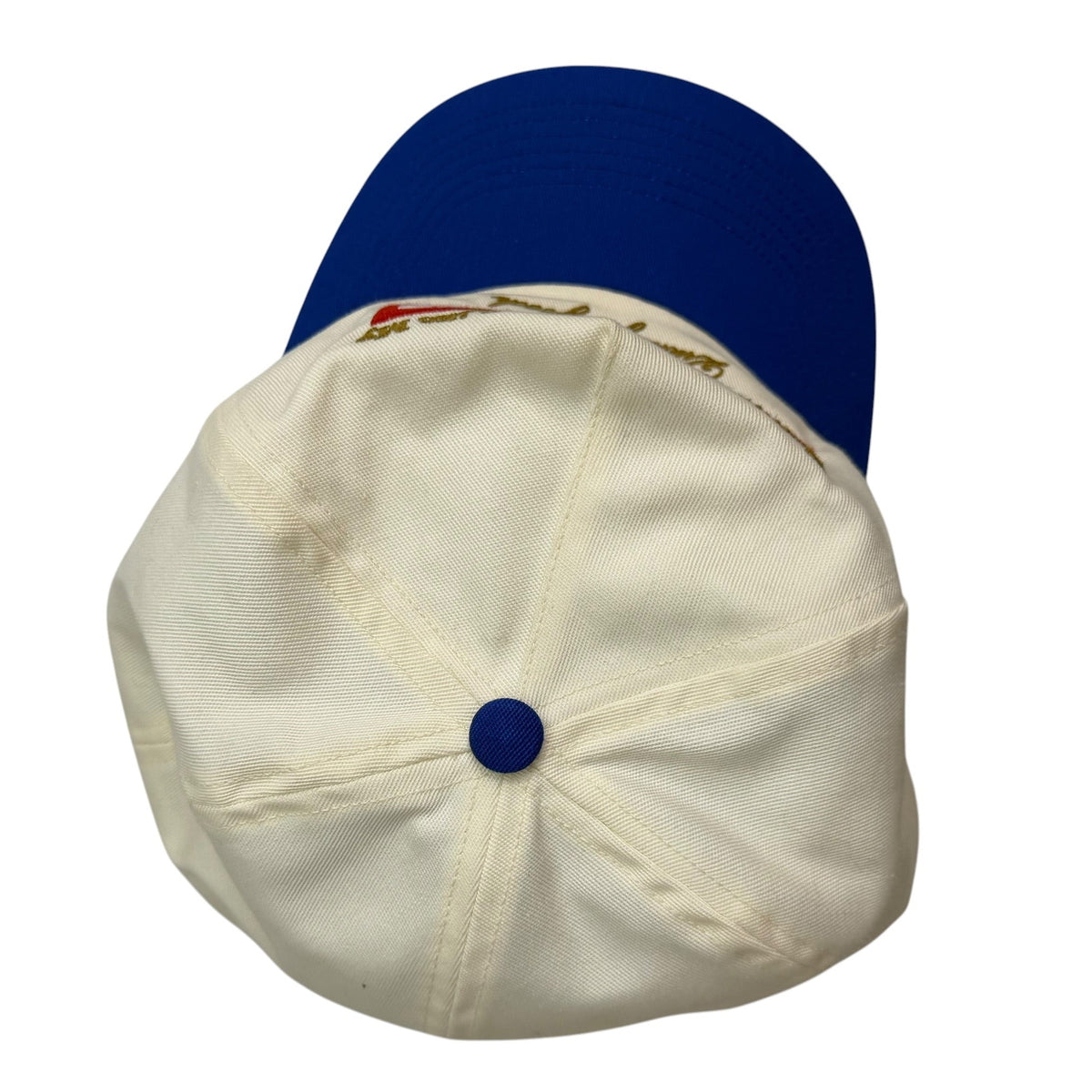 (W) Cherry LA Chevron 5 Panel Hat Cream/Blue