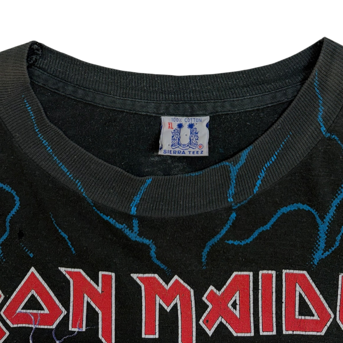 Vintage 1993 Iron Maiden "A Real Live One" All-Over Print T-Shirt Black